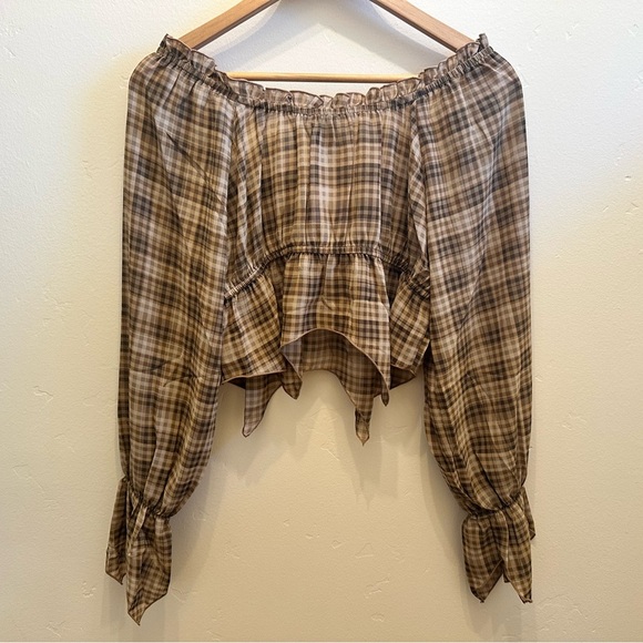Forever 21 Brown Plaid Crop Top - Picture 5 of 5